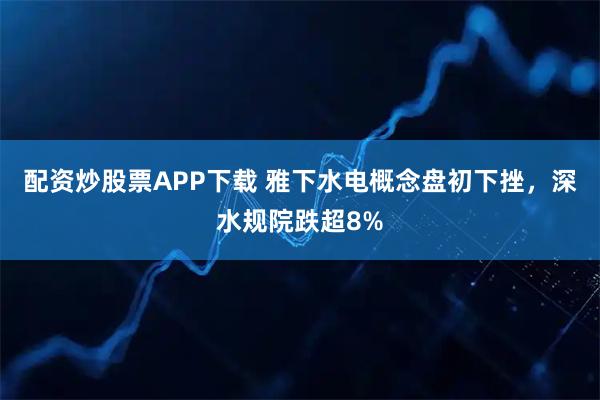 配资炒股票APP下载 雅下水电概念盘初下挫，深水规院跌超8%